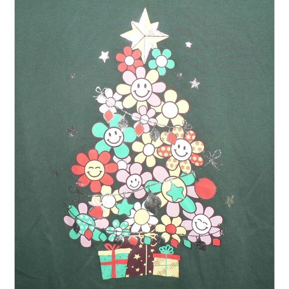 BCG Girls Long Sleeve Crew Neck Graphic Foil Print Tee in Green Tree XL(16) $20 - Picture 1 of 4